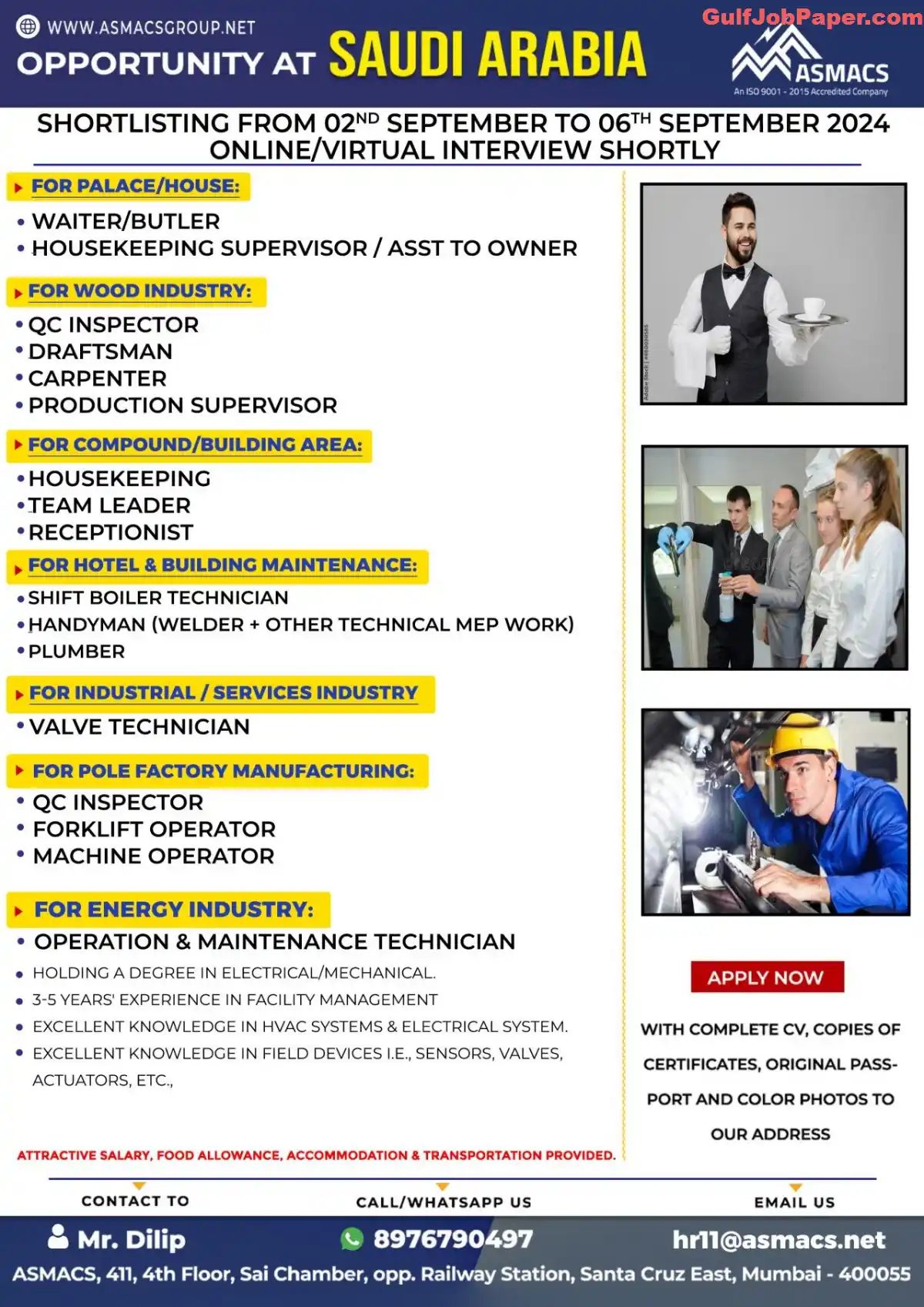 Saudi Arabia Jobs | Urgent Recruitment for Multiple Sectors in Saudi Arabia - Apply Now for Top Jobs 2 Saudi Arabia Jobs | Urgent Recruitment for Multiple Sectors in Saudi Arabia - ASMACS Group
