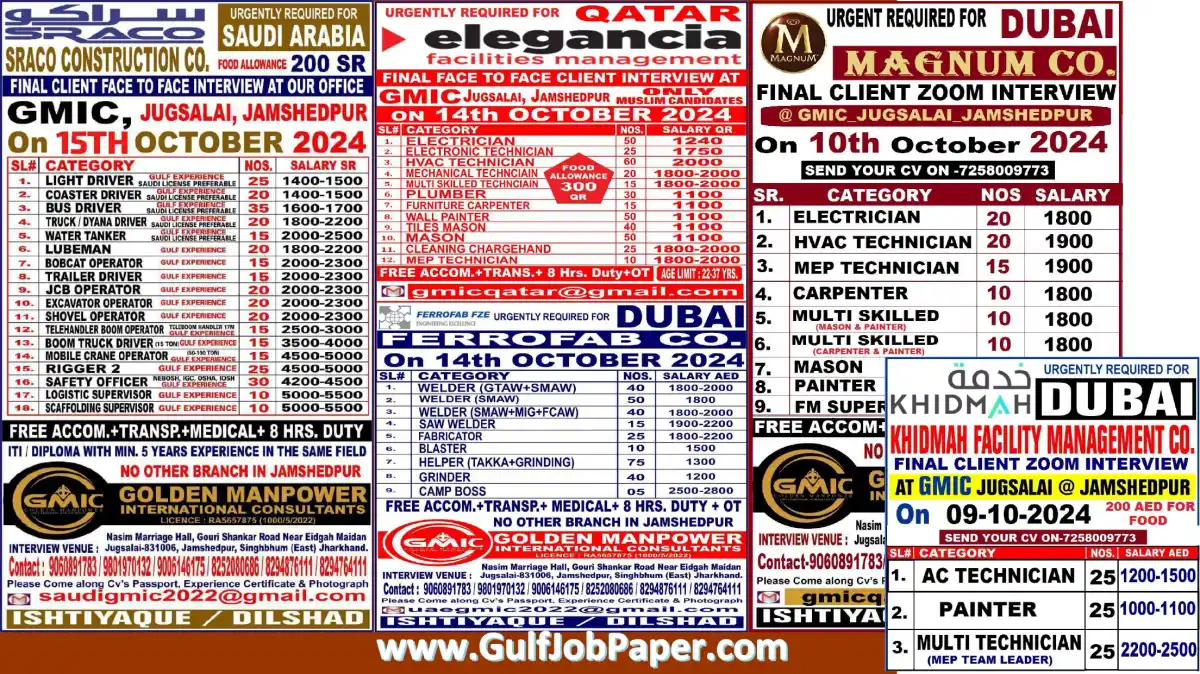 Gulf Job 8 Oct