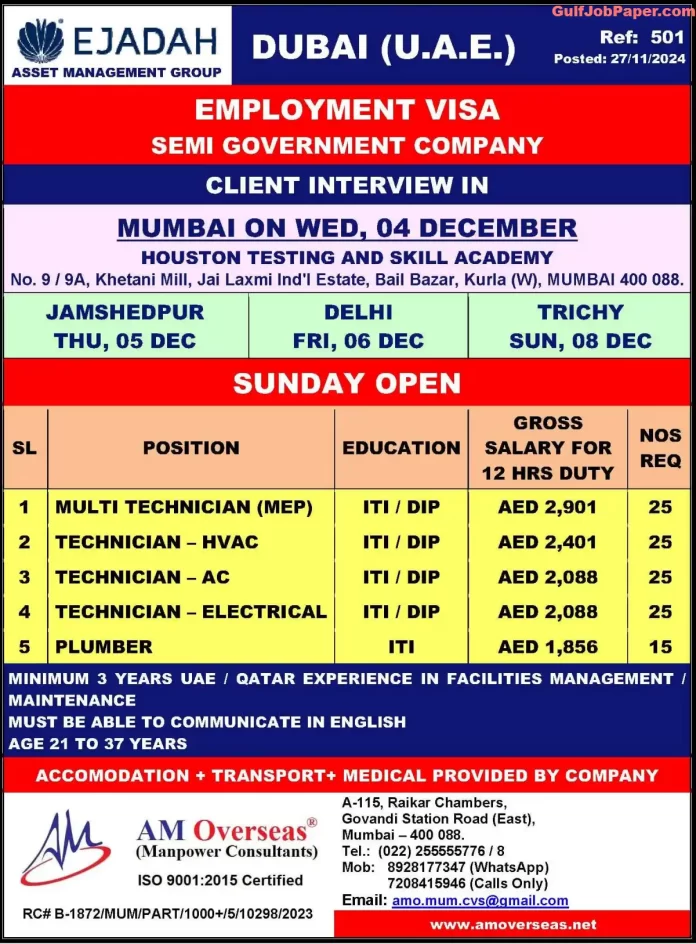 Hiring Technicians and Plumbers