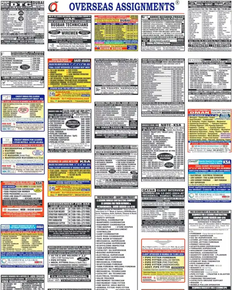 Assignments Abroad Times Jobs – 31 May