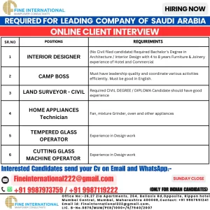 Hiring for Leading Company in Saudi