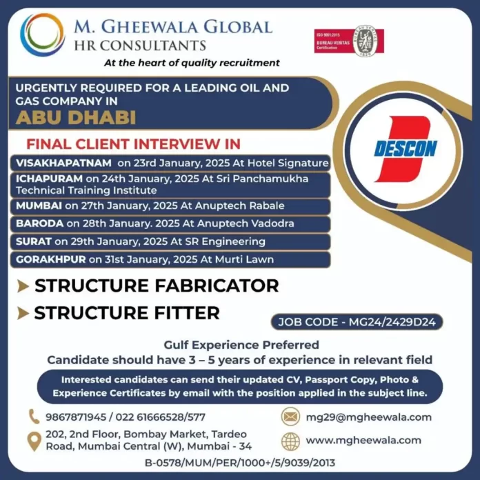 Structure Fabricator and Fitter Jobs