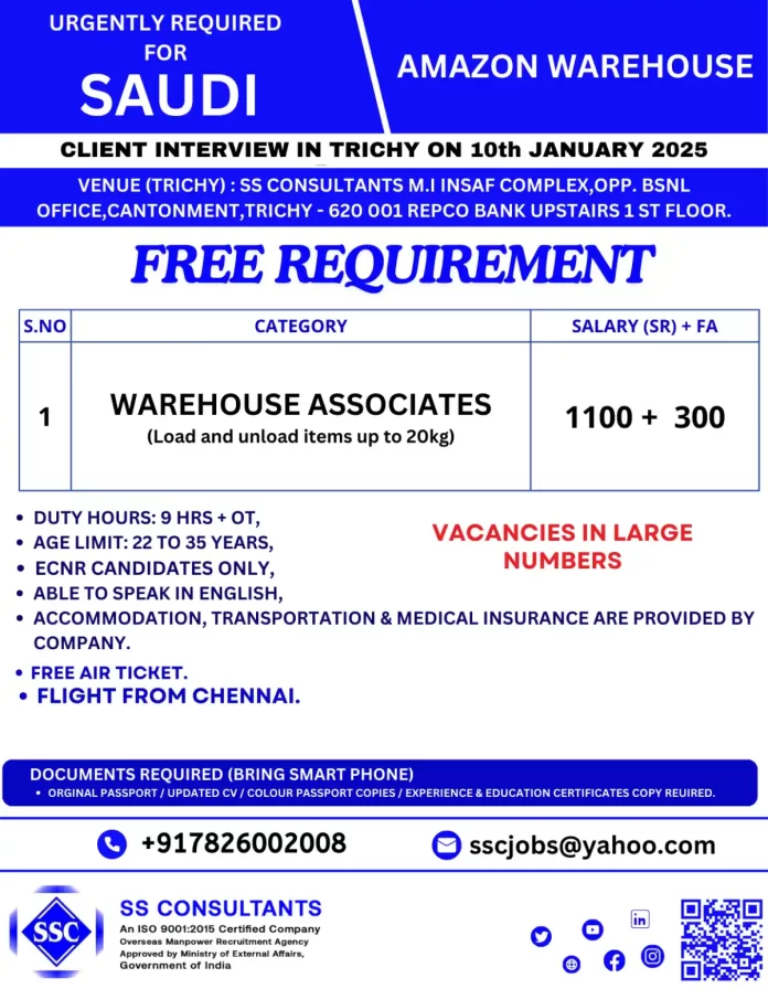 Recruitment for Warehouse Associates