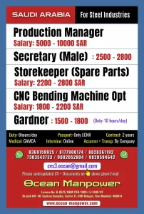 Steel Industry Jobs in Saudi