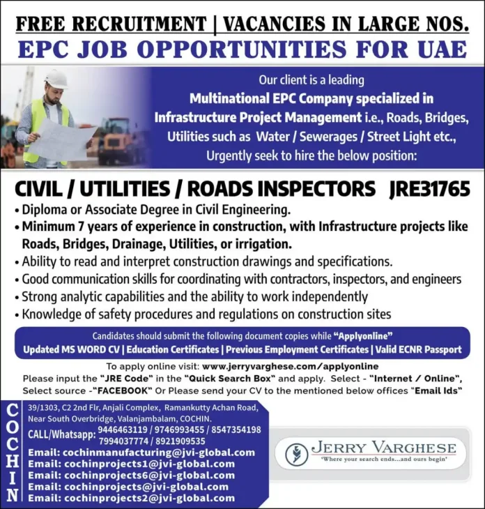 Civil Inspectors Jobs UAE