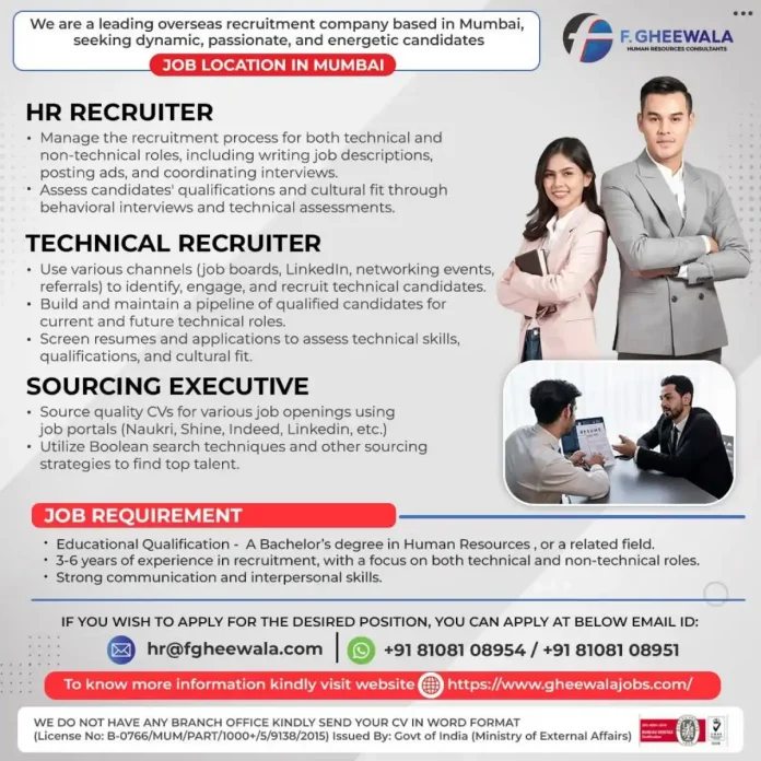 HR Recruiter Jobs in Mumbai