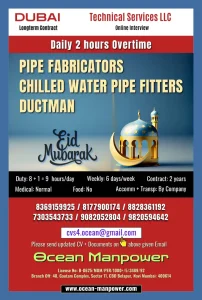 Dubai Pipe Fitter Jobs 2025