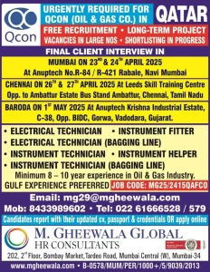 Qatar Oil and Gas Jobs for Technicians