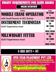 Crane Operator Job in Saudi Arabia