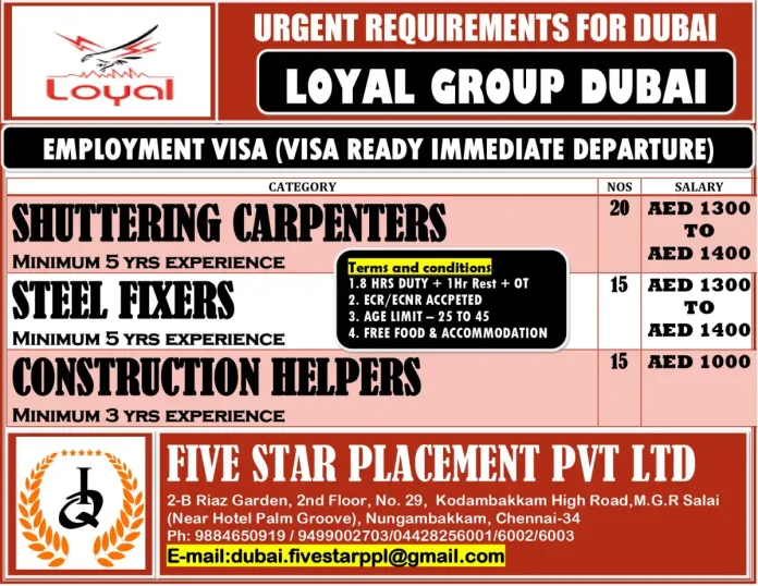 Dubai Construction Job