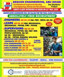 Descon Engineering Abu Dhabi Jobs 2025