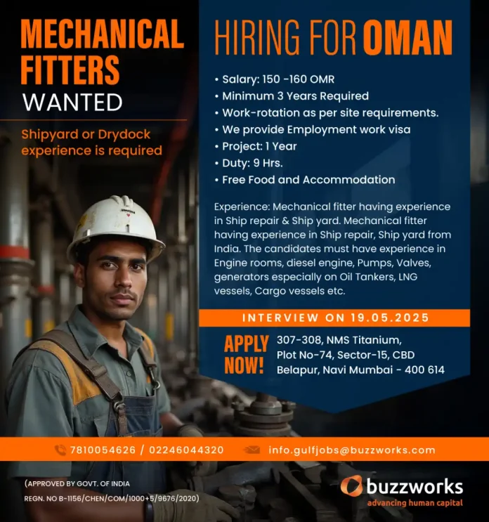 Mechanical Fitters Jobs in Oman