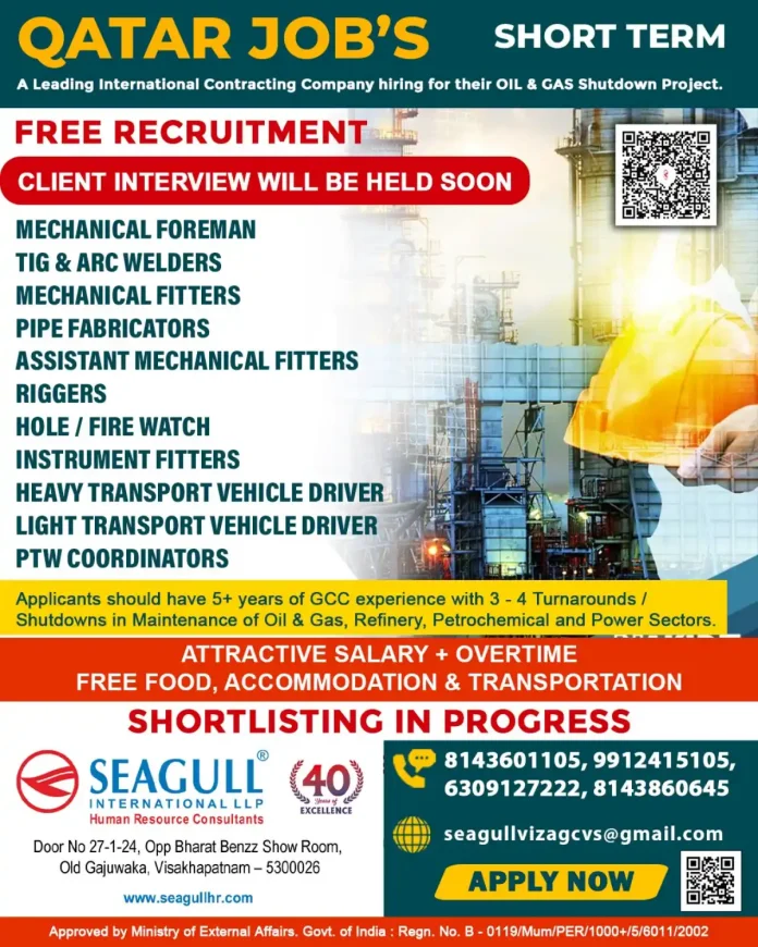 Qatar Oil and Gas Shutdown Project Recruitment