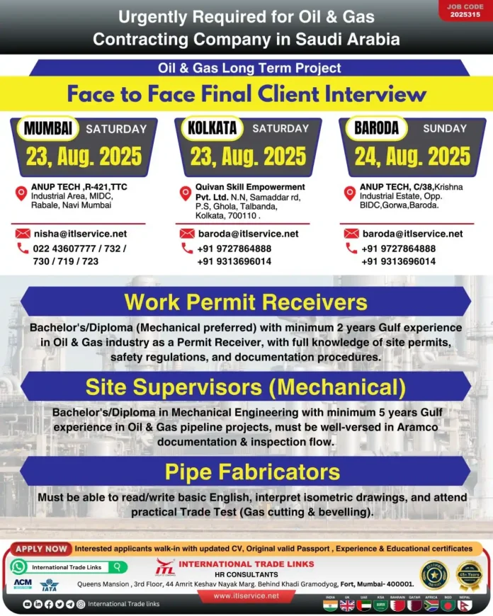 Oil and Gas Jobs Recruitment in Saudi Arabia