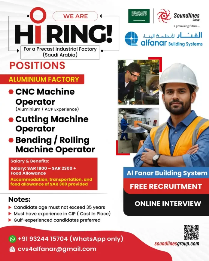 Aluminium Factory Job Opportunities in Saudi Arabia with HI RING