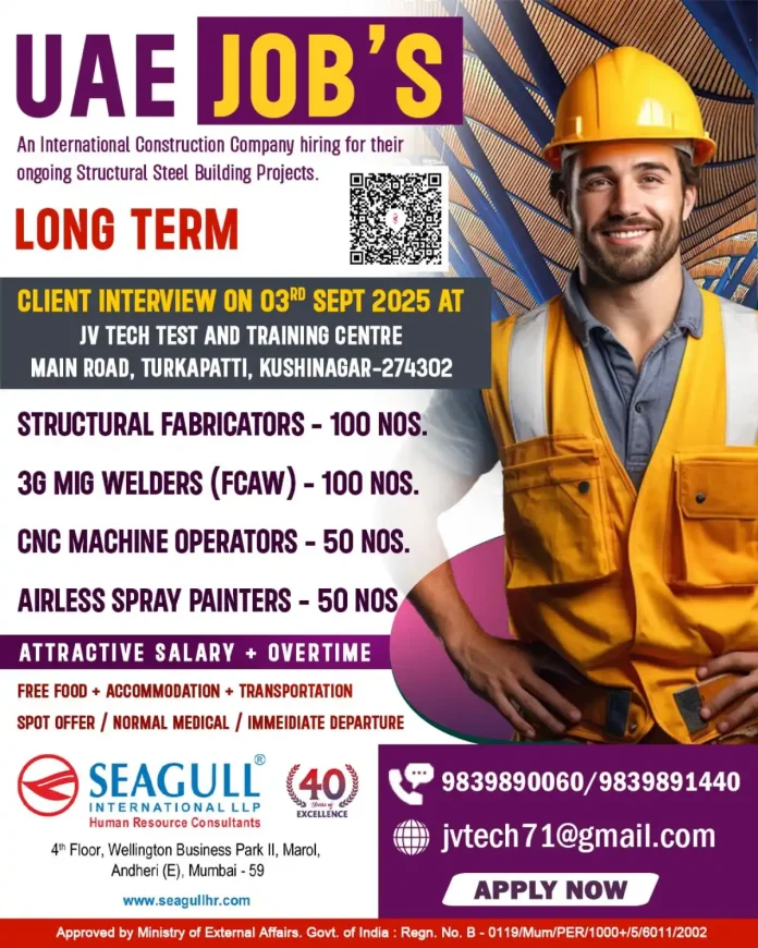 Recruitment for UAE Construction Jobs - Structural Steel Projects