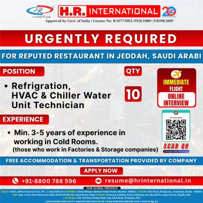 Refrigeration and HVAC Technician working on industrial equipment