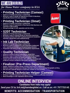 Career Opportunities at Hana Water Company in KSA