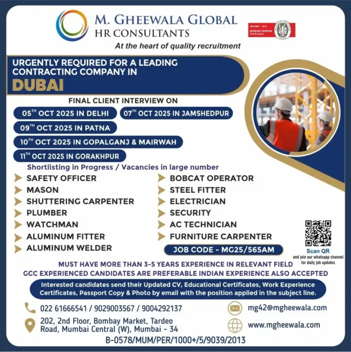 M. Gheewala Global HR Consultants Dubai Job Recruitment