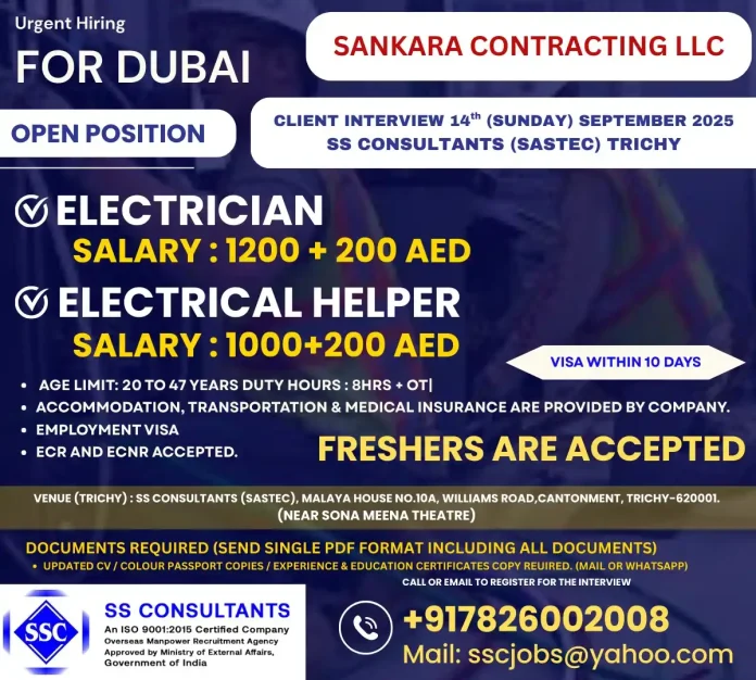 SS Consultants Recruitment Office for Dubai Jobs