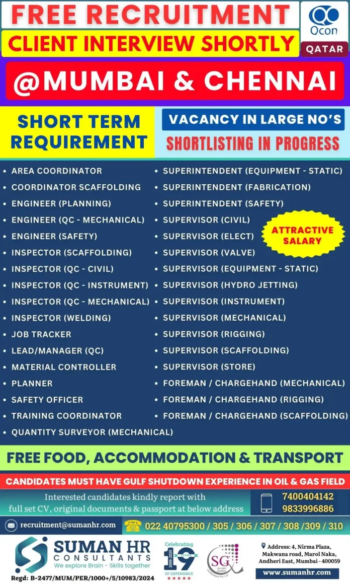 Qcon Oil and Gas Recruitment Poster