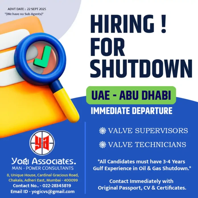 Valve technician working on oil and gas equipment in Abu Dhabi shutdown