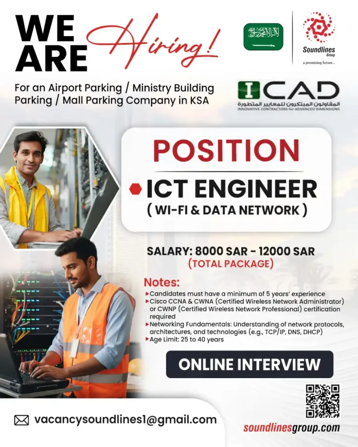 ICT Engineer career opportunity with Soundlines Group in Saudi Arabia