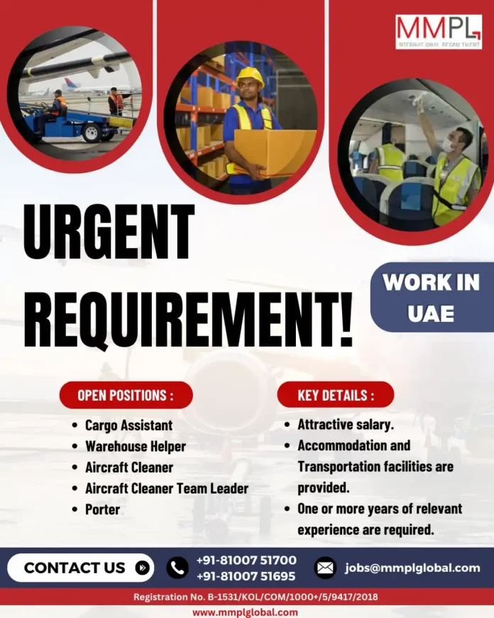 MMPL International Recruitment for UAE Job Vacancies