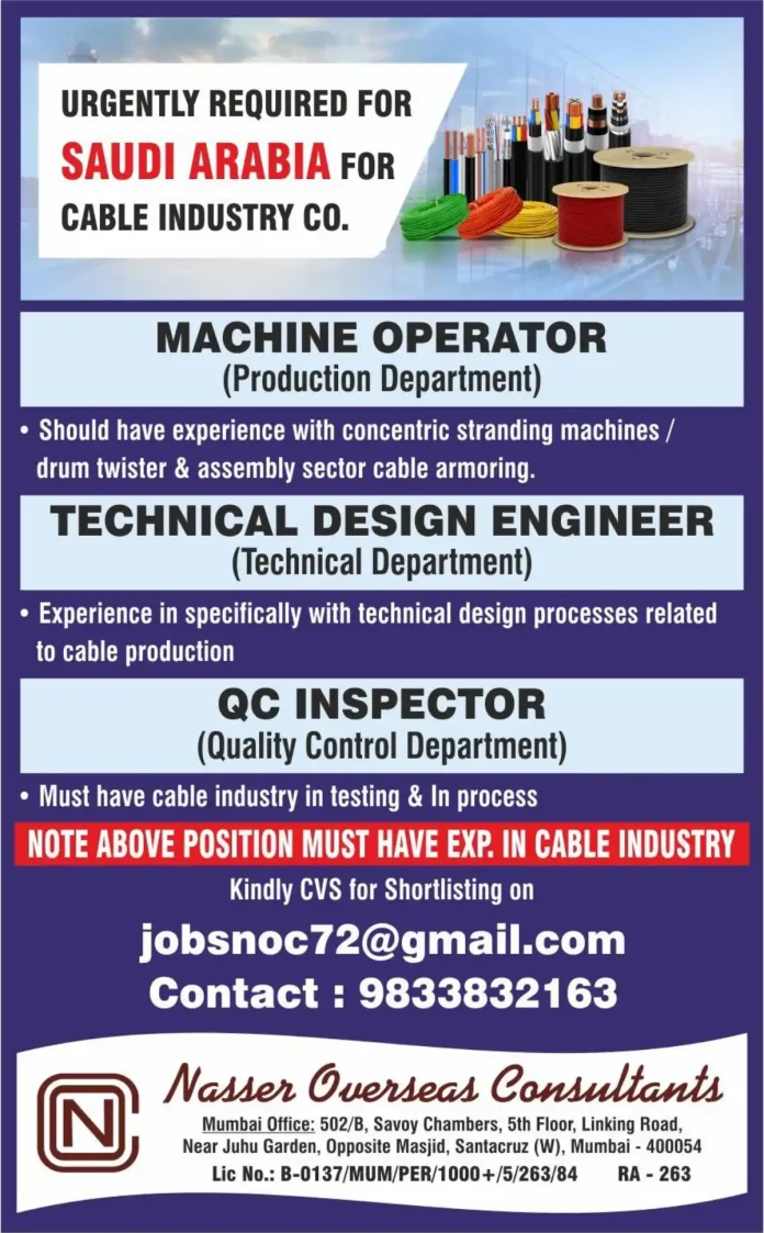 Cable Industry Job Opportunities in Saudi Arabia