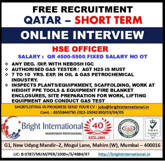 HSE Officer Job Recruitment