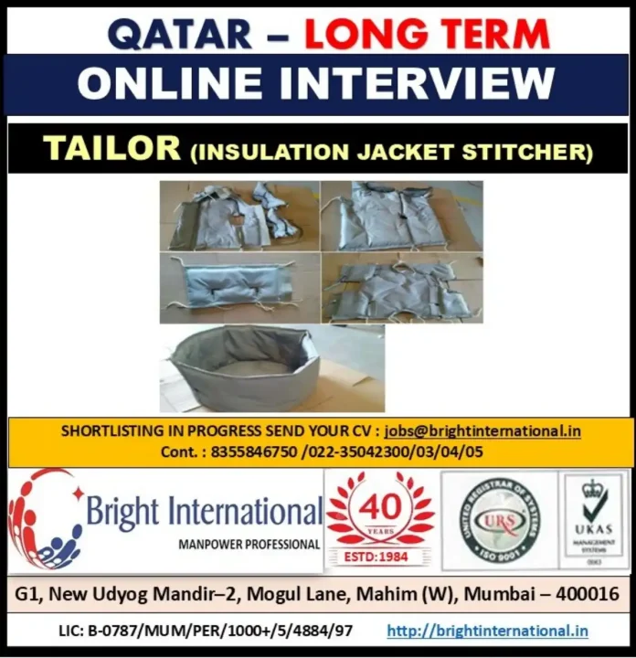 Tailor job opportunity in Qatar with Bright International