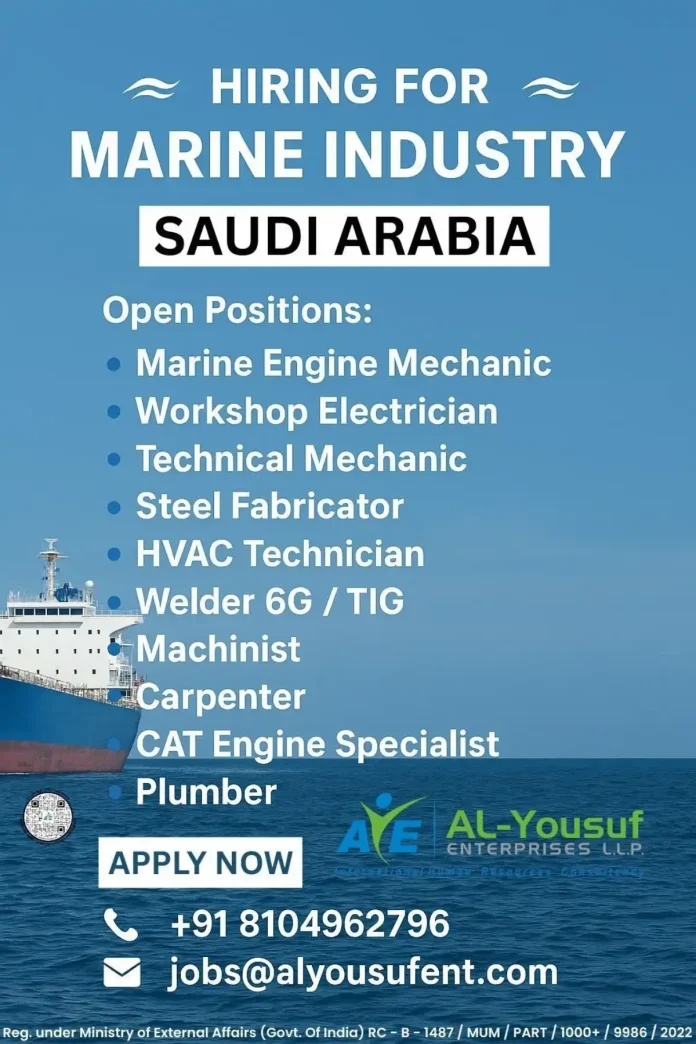 Marine Industry Job Openings in Saudi Arabia