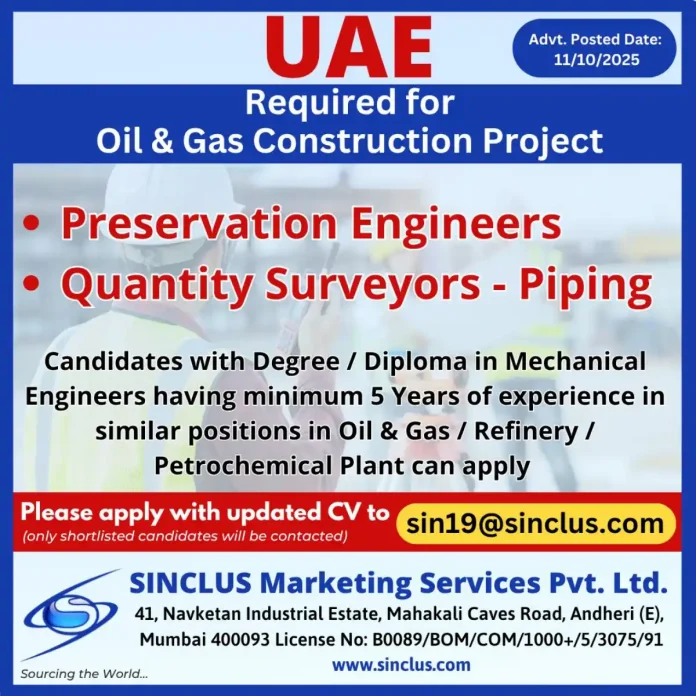 Oil and Gas Construction Project Site in UAE showing industrial equipment and engineers at work
