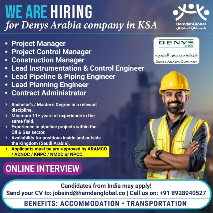 Career Opportunities at Denys Arabia Company in Saudi Arabia