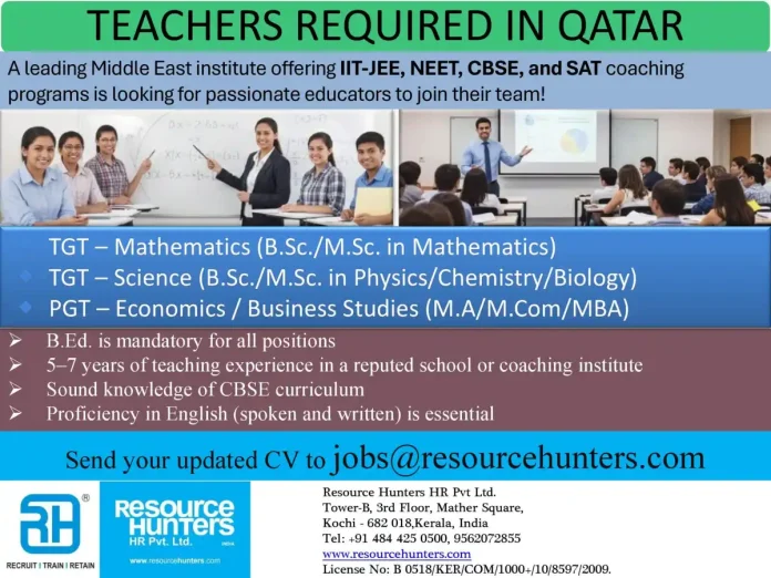 Teachers conducting classes in a modern classroom setting in Qatar
