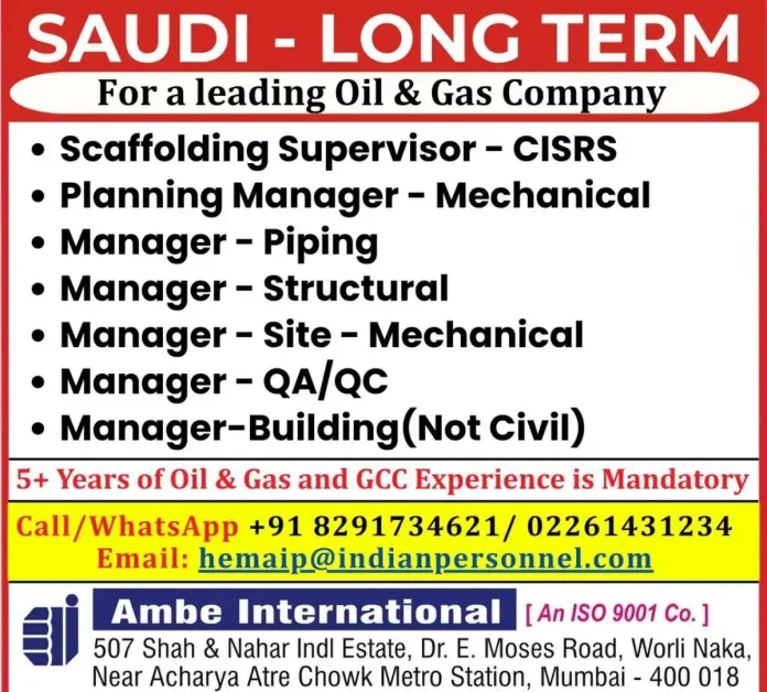 Oil and Gas Industry Professionals Working in Saudi Arabia