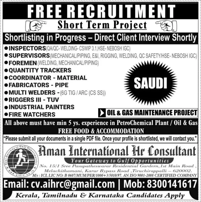 Oil and Gas Job Opportunities in Saudi Arabia