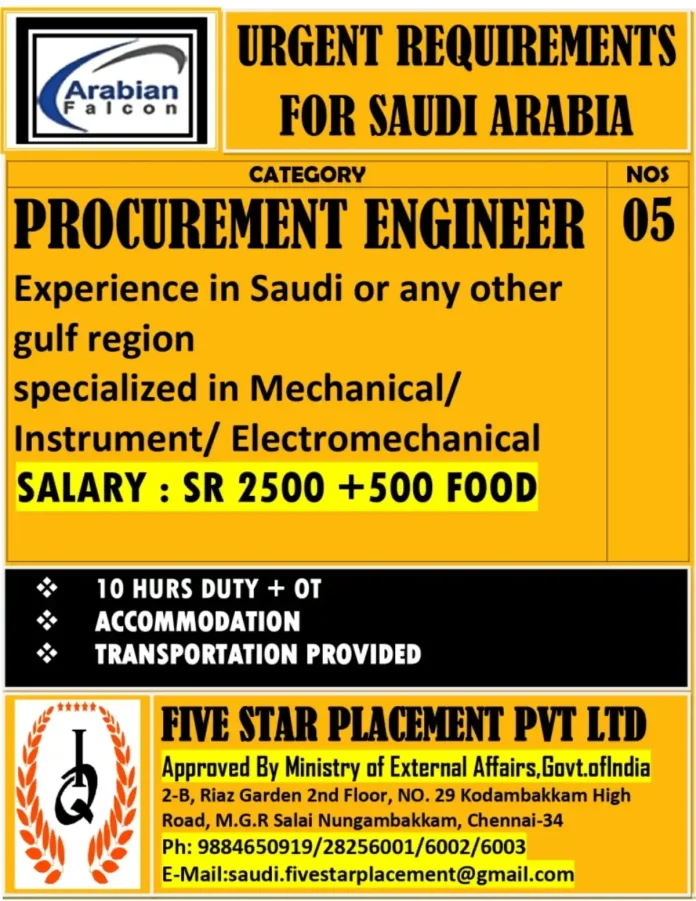 Gulf-Jobs-29-Oct-25-19 Procurement Engineer Career Opportunity in Saudi Arabia