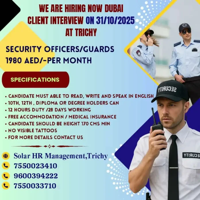 Gulf-Jobs-29-Oct-25-21 Security Officer Job Opportunity in Dubai with Free Accommodation