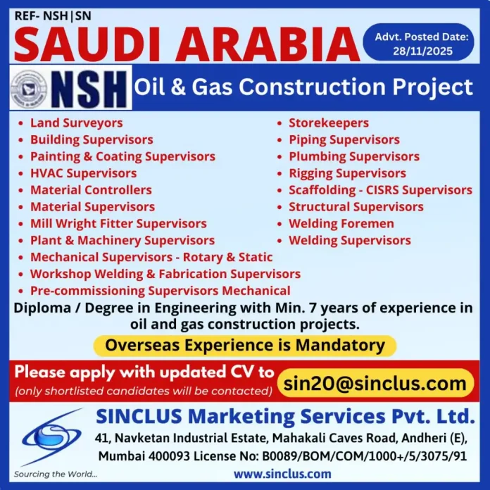 NSH Oil and Gas Construction Project Site in Saudi Arabia