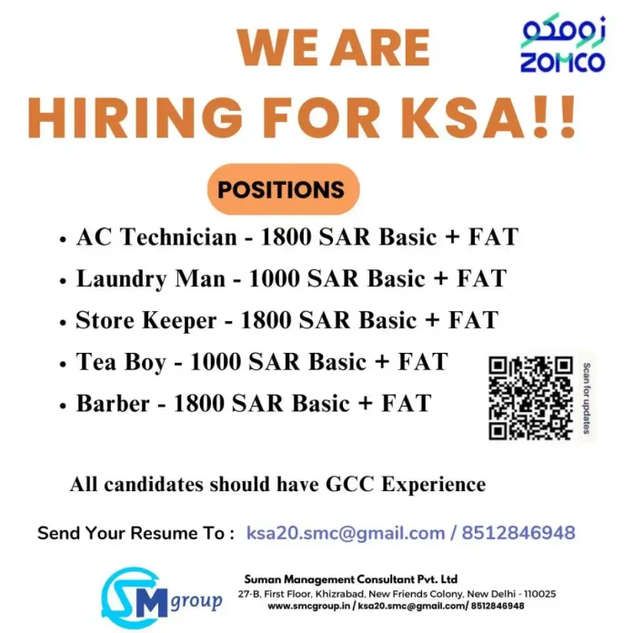 SM Group Recruitment for KSA Job Positions