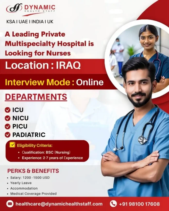 Nurses providing care in a hospital setting in Iraq