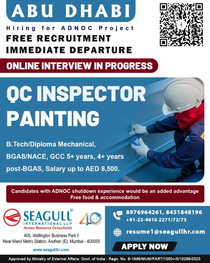 OC Inspector Job Opportunity in Abu Dhabi for ADNOC Project
