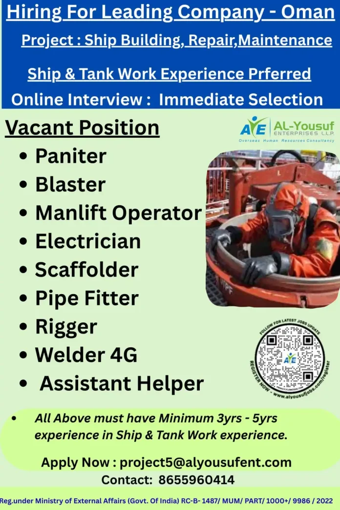 Ship Building and Maintenance Career Opportunities in Oman