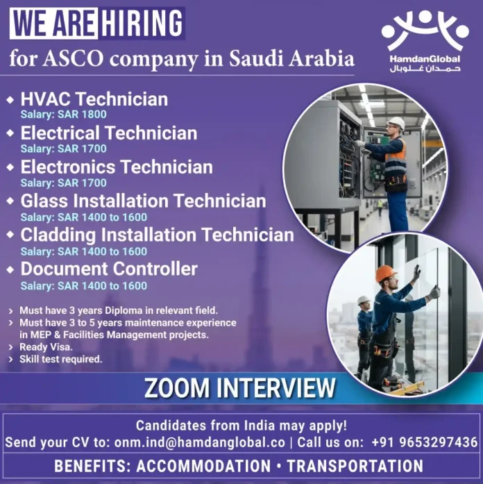 ASCO Company Technician Jobs in Saudi Arabia