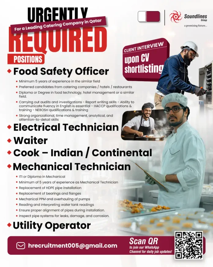 Job Opportunities in Catering Industry Qatar