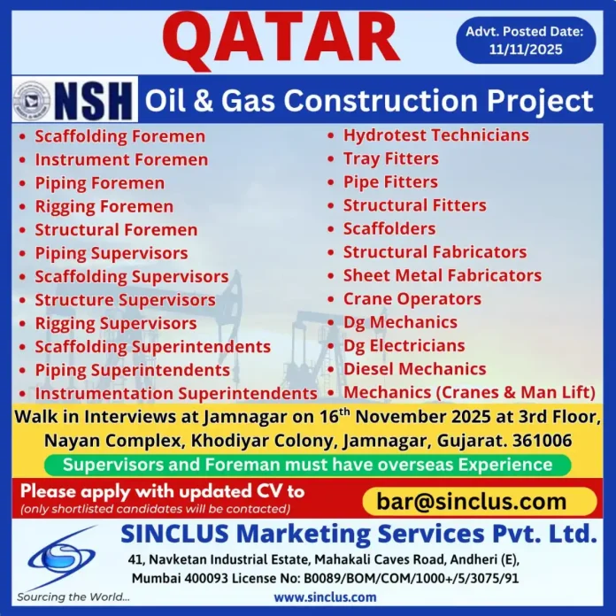 Oil and Gas Construction Job Opportunities in Qatar