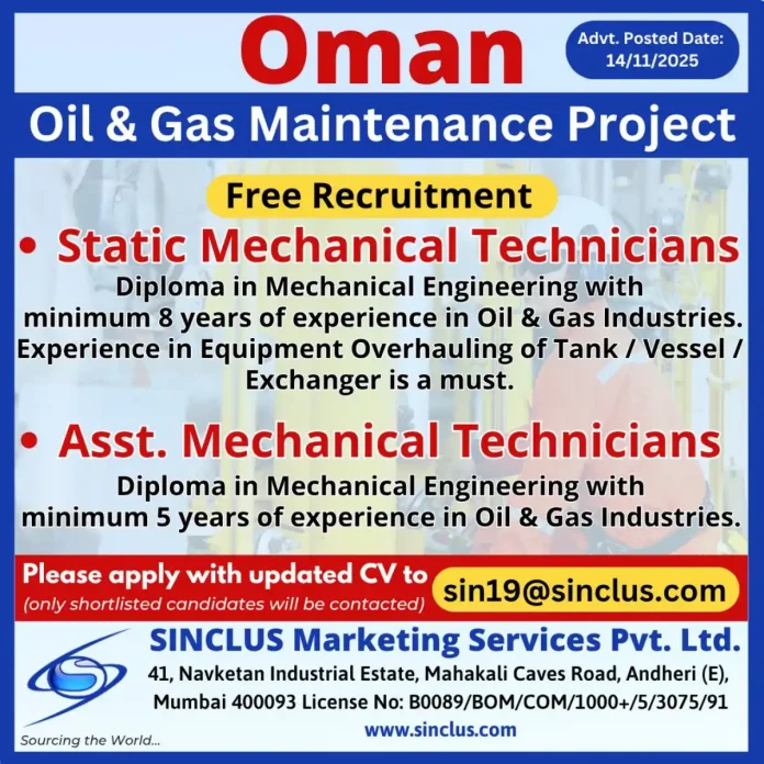 Mechanical Technician in Oil and Gas Industry