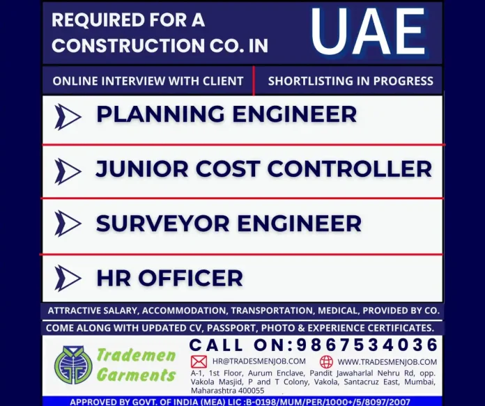 Construction site and team in UAE