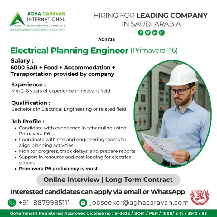 Electrical Planning Engineer Job Opportunity